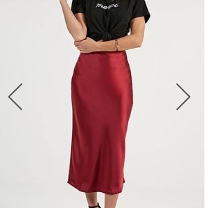 Midi Satin Bias skirt